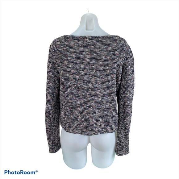 NWT Madewell Cropped Sweater Black/Pink Multi  [075] - Picture 4 of 6